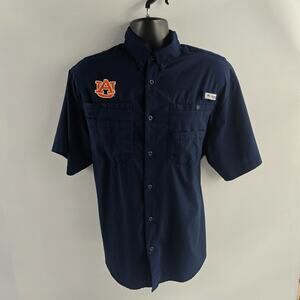 Columbia PFG University of Auburn button down shirt blue mens M‎